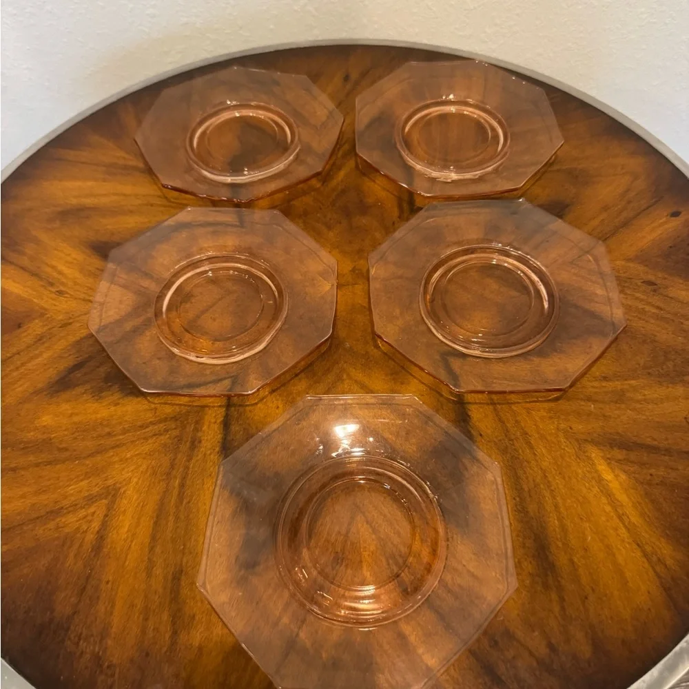 Haisey Pink Flamingo Depression Glass plates 5 8 in  and 5 6 inch beautiful set - Picture 10 of 10